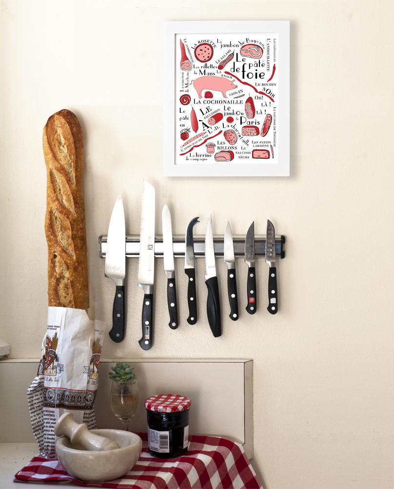 French kitchen art, food, vegetables and holiday gifts!